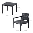 Tuinmeubelset – Comfortabele stoelen met kussens – Zwart