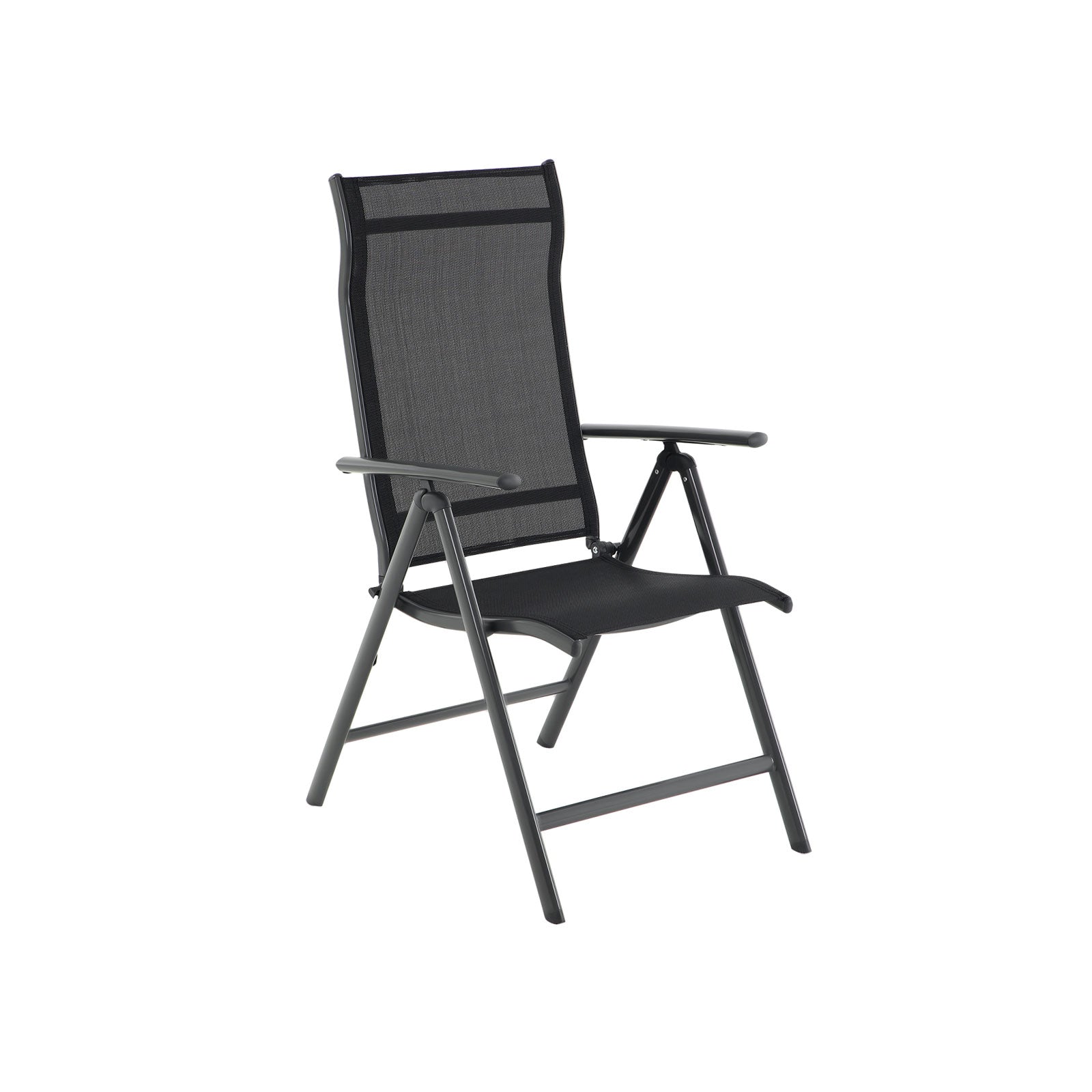 Tuinstoelen – Set van 4 klapstoelen – Aluminium – Zwart