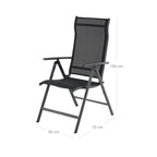 Tuinstoelen – Set van 4 klapstoelen – Aluminium – Zwart