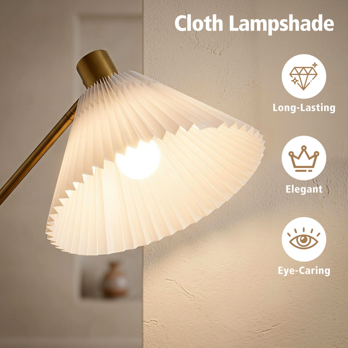 Golvlampa – höjdjusterbar, golvarmatur med vinkel – 157 cm
