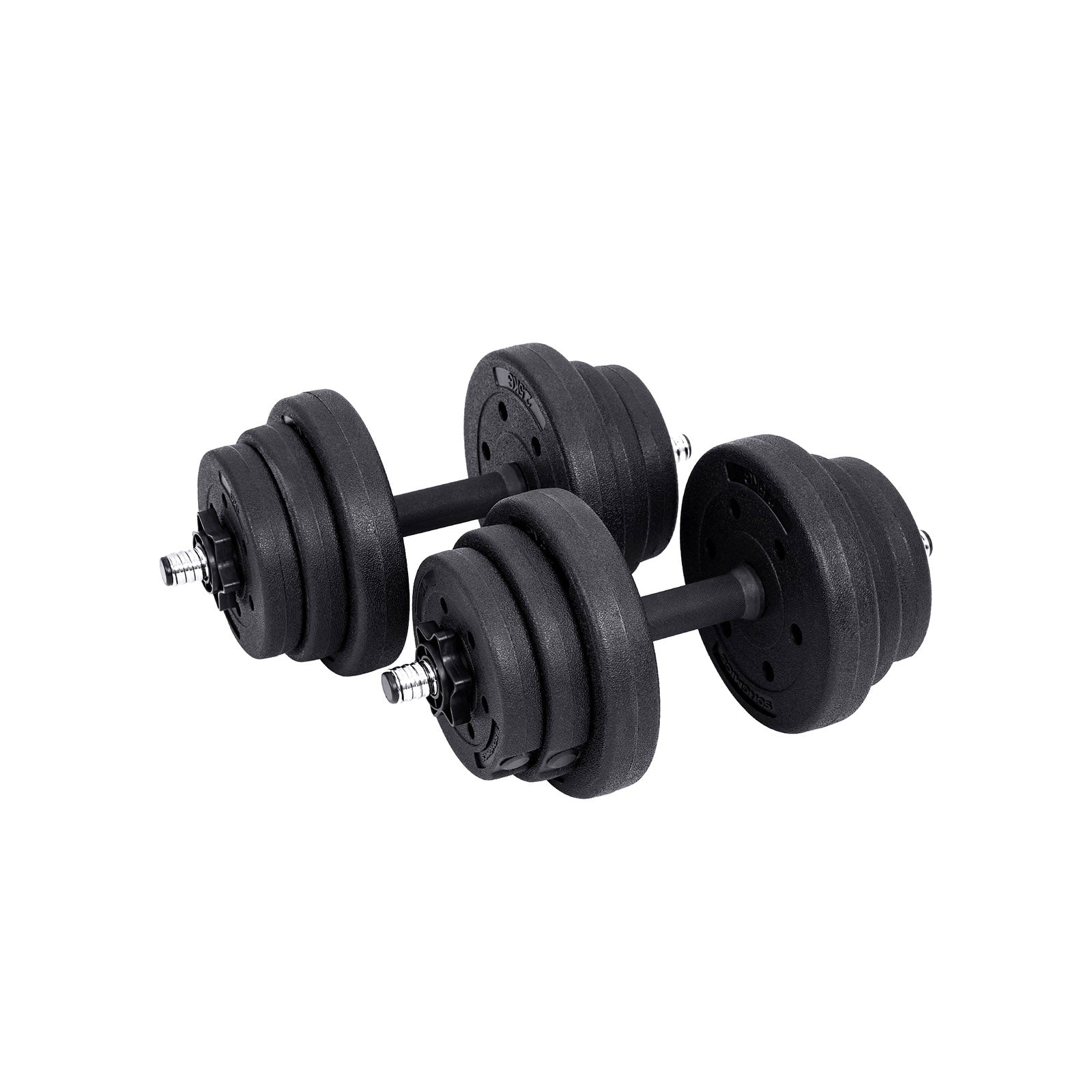 Halterset - Dumbbells - 20 kg totaal - Zwart