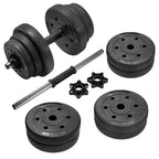 Halterset - Dumbbells - 20 kg totaal - Zwart