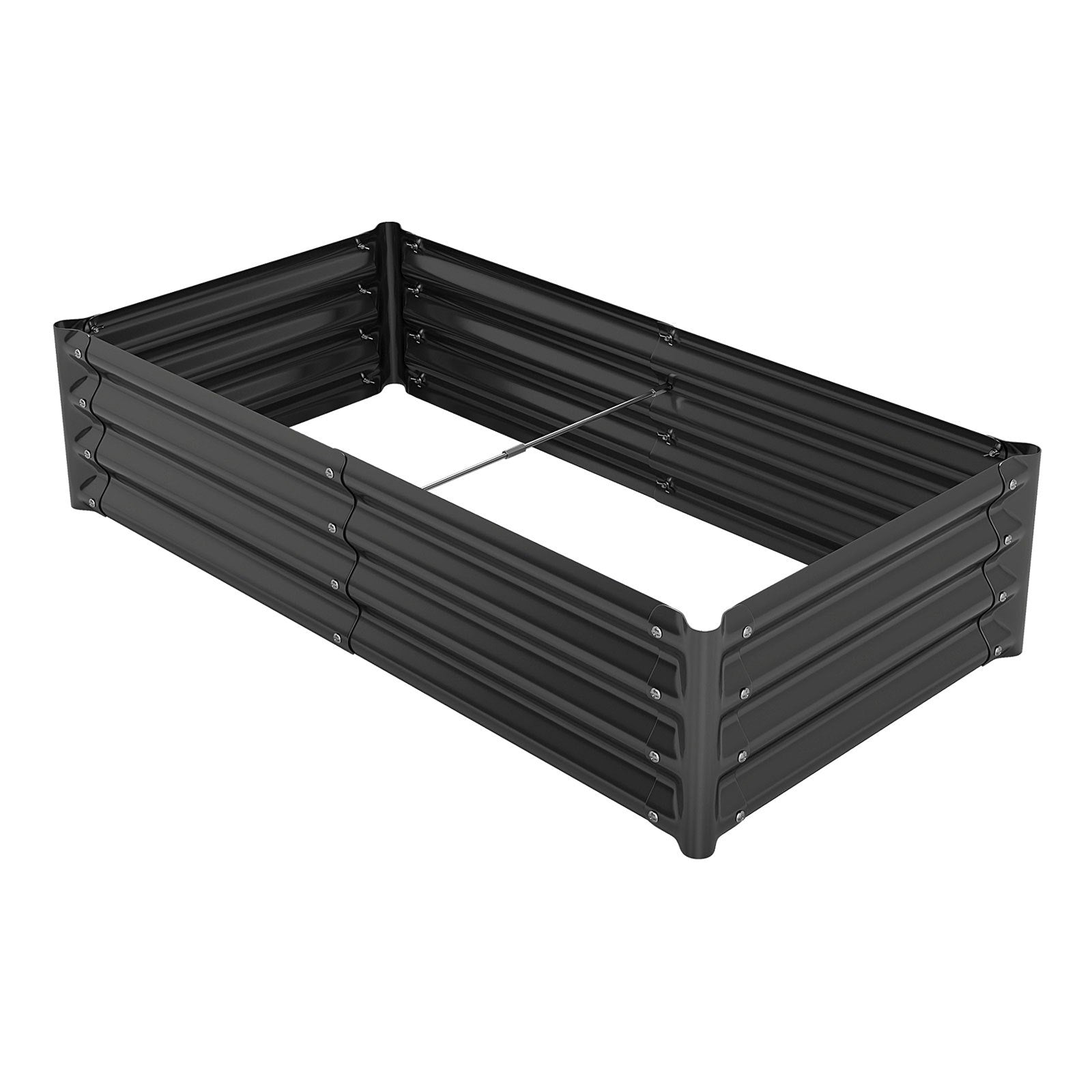 Högbädd – i galvaniserat stål, stabil planteringslåda, väderbeständig och rostfri trädgårdsbädd – 123 x 64 cm