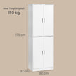Schoenenkast - 175 cm Hoog - Verstelbare Planken - Met Deuren - Wit