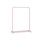 Kledingrek 91 Cm Breed Op Pastelroze Wielen