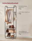 Kapstok - 181 cm - Met Schoenenrek - Scandinavische Stijl - Inktzwart-Camelbruin