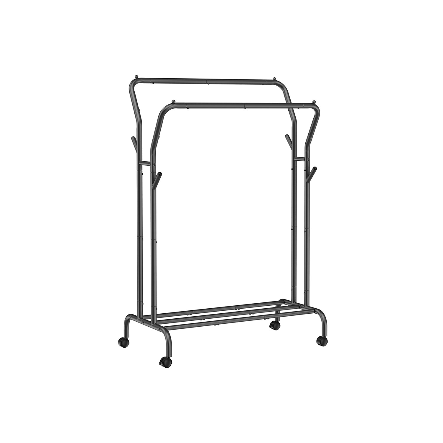 Kledingrek met 2 roedes – Op wielen – 42 cm luchtcirculatie – Tot 100 kg draagvermogen