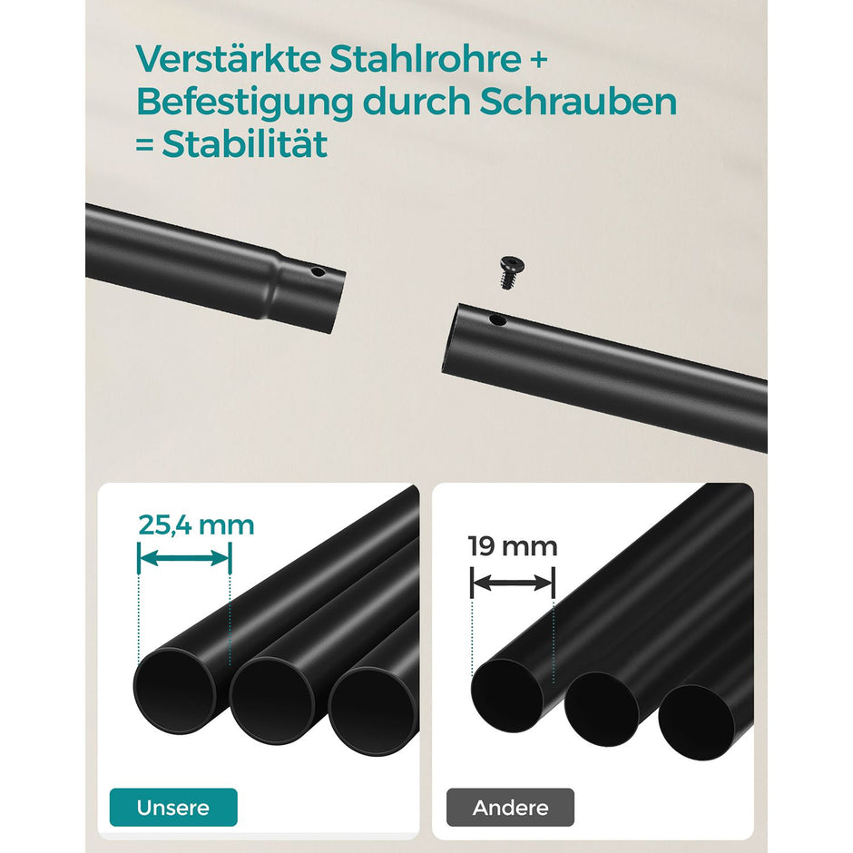 Kledingrek met 2 roedes – Op wielen – 42 cm luchtcirculatie – Tot 100 kg draagvermogen