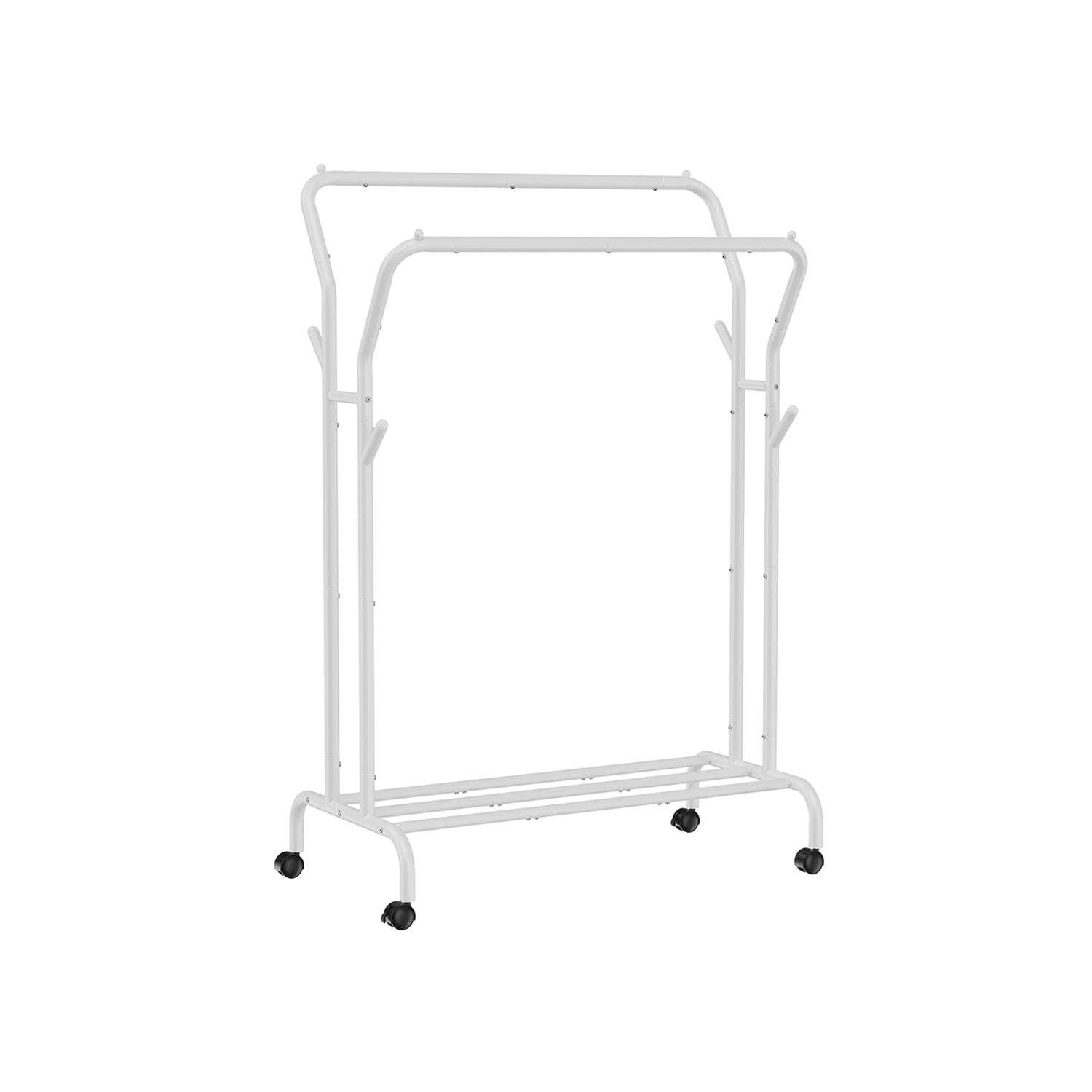 Kledingrek met 2 roedes – Op wielen – 42 cm luchtcirculatie – Tot 100 kg draagvermogen