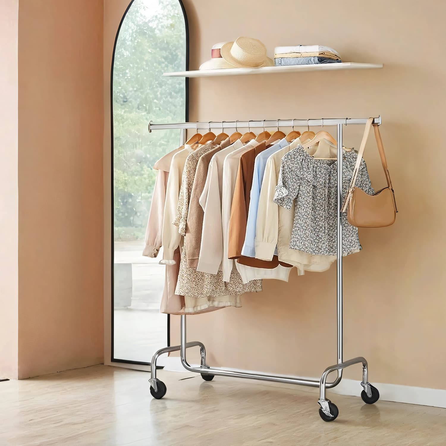 Kledingrek met Wielen – Uitschuifbaar – Tot 130 kg – Stevig Model