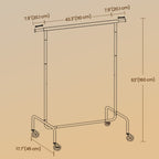 Kledingrek met Wielen – Uitschuifbaar – Tot 130 kg – Stevig Model