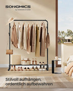 Kledingrek op wielen – Staal – Inktzwart