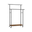 Kledingrek 100 cm breed – Op wielen – 360° draaibare wielen – Tot 40 kg draagvermogen – Met legplank