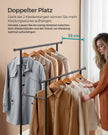 Kledingrek 100 cm breed – Op wielen – 360° draaibare wielen – Tot 40 kg draagvermogen – Met legplank