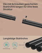 Kledingrek – op wielen – vintage bruin & inktzwart