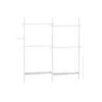 Kledingrek – 33,5 × (162–238) × (208–310) cm – mat wit