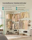 Kledingrek – 33,5 x (240-353) x (208-310) cm – Plafondhoog – Met legplanken – Tot 137,5 kg draagvermogen