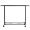 Kledingrek op Wieltjes – Uitschuifbaar 160-200 cm – Met Onderplank – Tot 180 kg – Zwart
