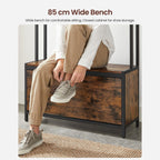 Kapstok met schoenenkast en bankje – Multifunctioneel – Vintage bruin-zwart