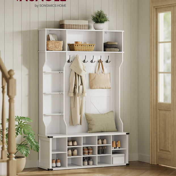 Kapstok met schoenenbank – 4-in-1 design – Tot 136 kg draagvermogen – Verstelbare planken