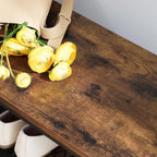 Kapstok met zitting en 5 haken – industrieel – vintage bruin, zwart