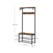Kapstok met schoenenbank – Vintage design – 5 dubbele haken – Tot 100 kg draagvermogen