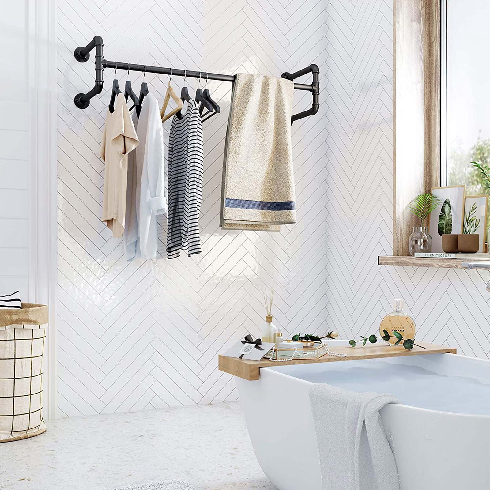 Kledingrek – Heavy-duty – Set van 2 – Zwart