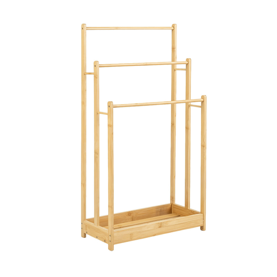 Handduksställ – i bambu, trappformad handduksstege – 45 x 22 x 86 cm