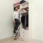 Vouwladder – keukentrap – huishoudtrap – wit