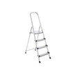 Huishoudladder – 4 niveaus – antislip – zilver