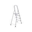 Huishoudladder – 4 niveaus – antislip – zilver
