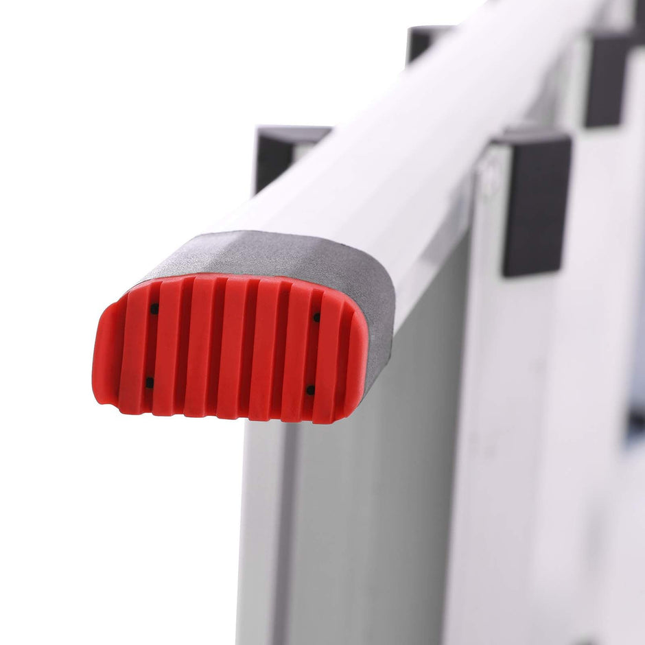 Huishoudladder – 4 niveaus – antislip – zilver