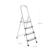 Huishoudladder – 4 niveaus – antislip – zilver