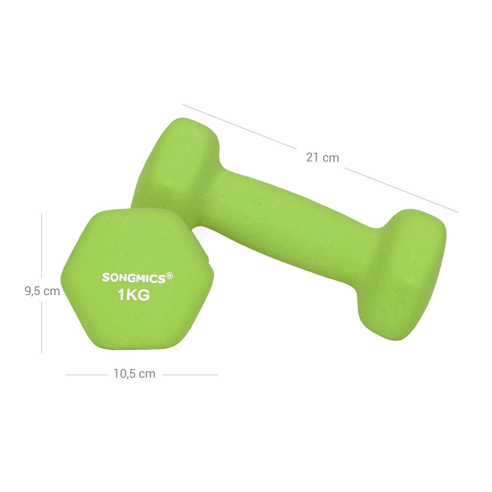 Halterset - 6 halters met standaard - 2 x 1 kg, 2 x 2 kg, 2 x 3 kg