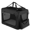 Hopfällbar – bärbar hundbur med nätfönster och dörrar för hundar katter – 3 – Svart