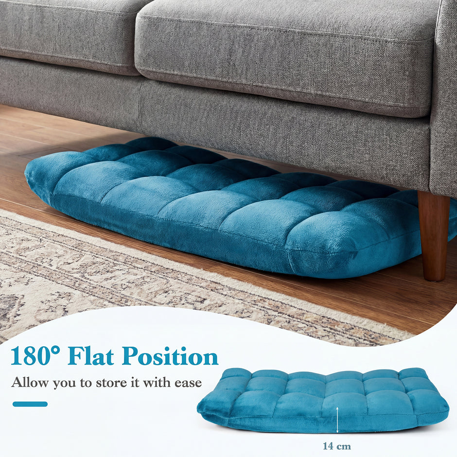 Hopfällbar – golvstol med justerbar rygg och högdensitetsskum Mörkblå