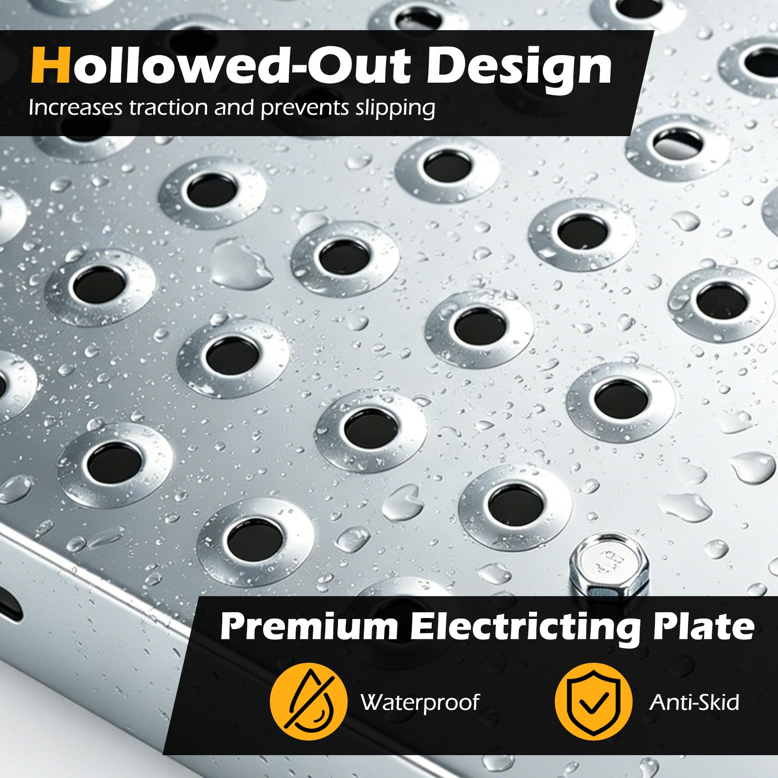 Hopfällbar – lätt lastramp i metall, stycken, som klarar upp till belastning – 2 400 kg 180 x 22,5 x 4,5 cm