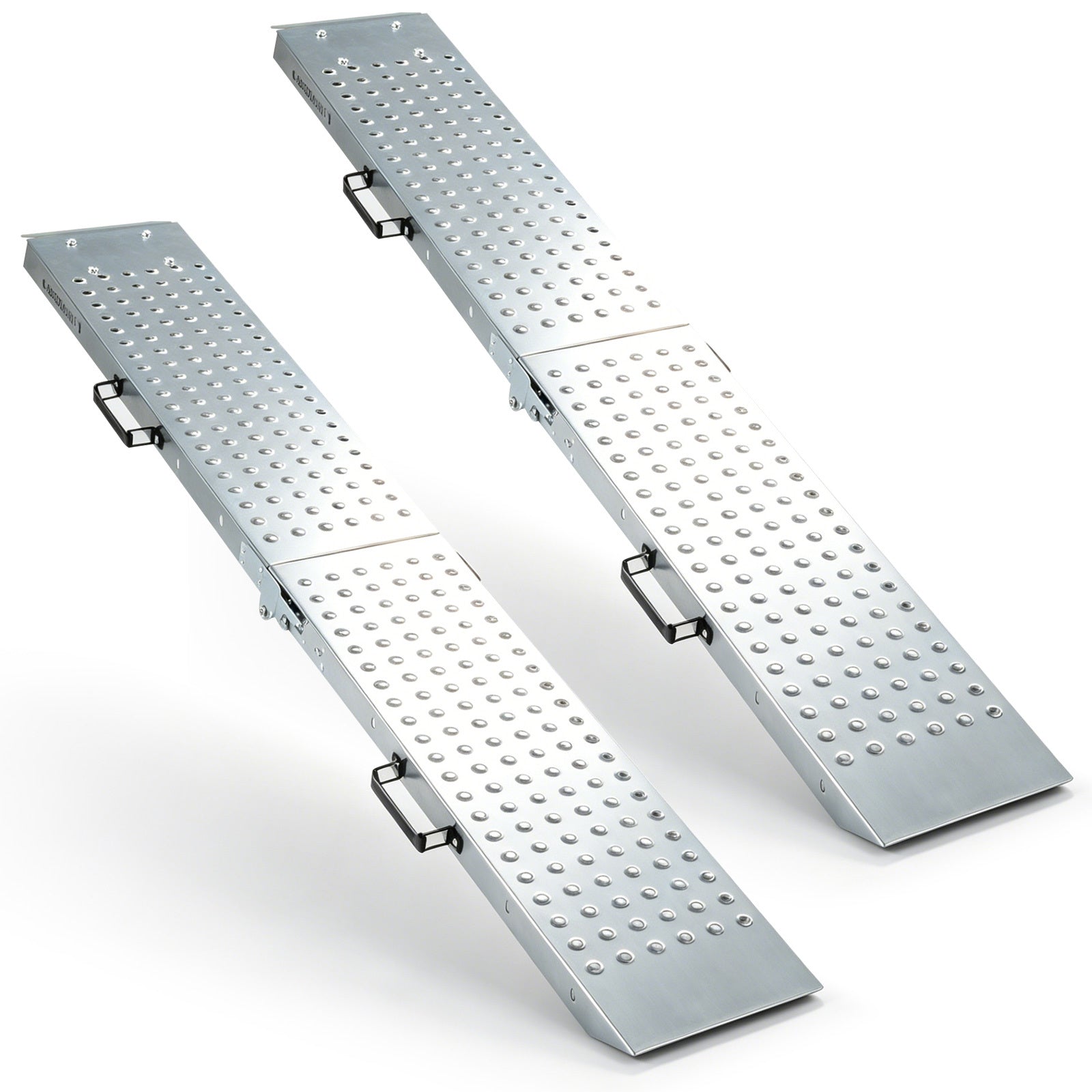 Hopfällbar – lätt lastramp i metall, stycken, som klarar upp till belastning – 2 400 kg 180 x 22,5 x 4,5 cm