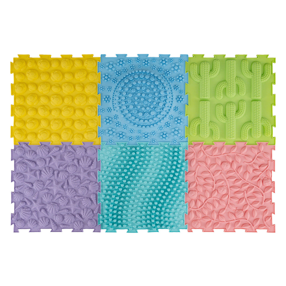 Hopfällbar – sinnesmatta, ortopedisk lekmatta i vattentätt material, cm, pastellfärgad macaron ton – 30 x 30