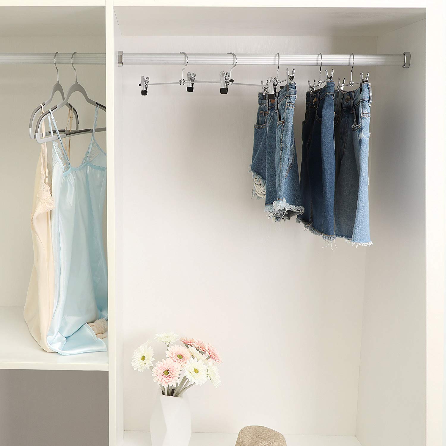 Kledinghangers – antislip cliphangers – set van 20 – zilver