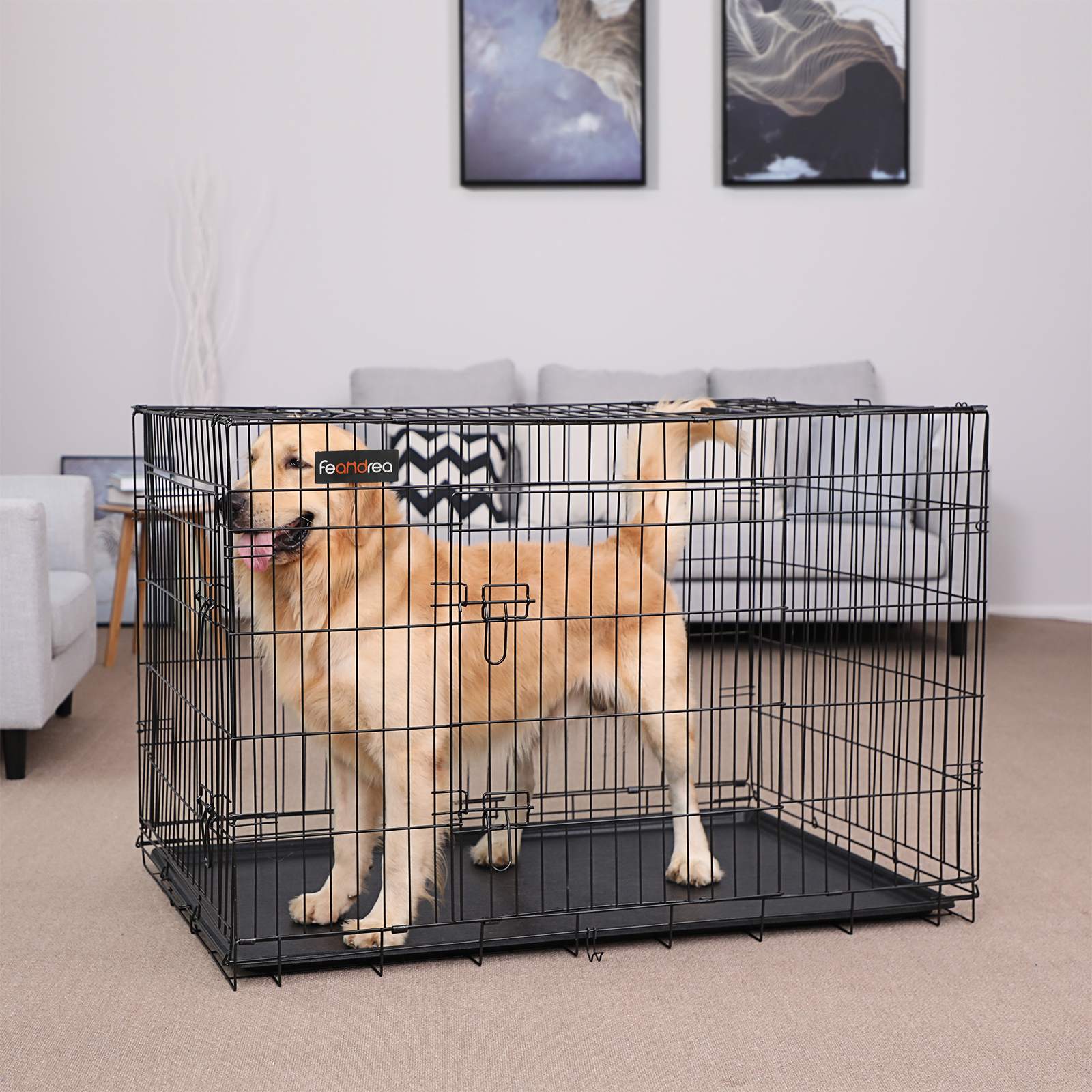 Hondenkooi – puppybench – zwart