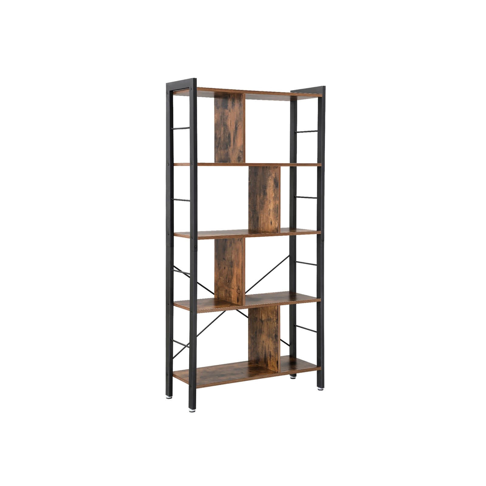 Boekenkast - 4 niveaus - Groot metalen frame - Boekenplank - Industrieel design