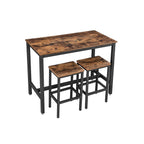 Bartafel - Set met 2 barkrukken - Hoge tafel - 120 x 60 x 90 cm - Vintage bruin/zwart