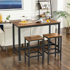 Bartafel - Set met 2 barkrukken - Hoge tafel - 120 x 60 x 90 cm - Vintage bruin/zwart