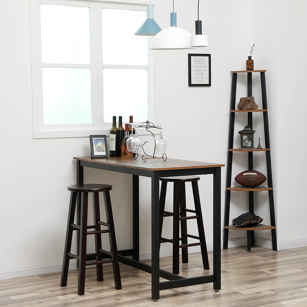 Bartafel – keukentafel – industrieel ontwerp – bruin/zwart