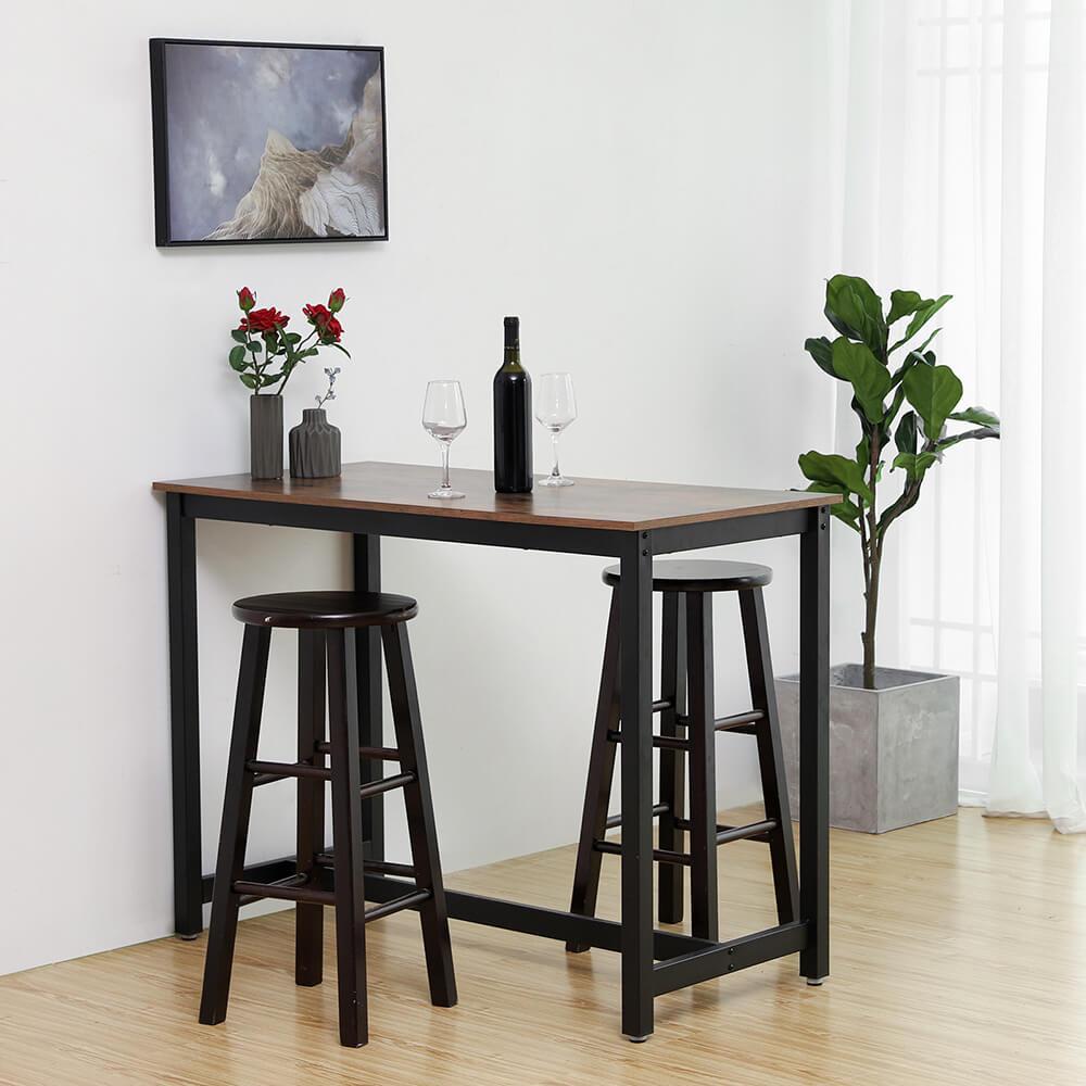 Bartafel – keukentafel – industrieel ontwerp – bruin/zwart