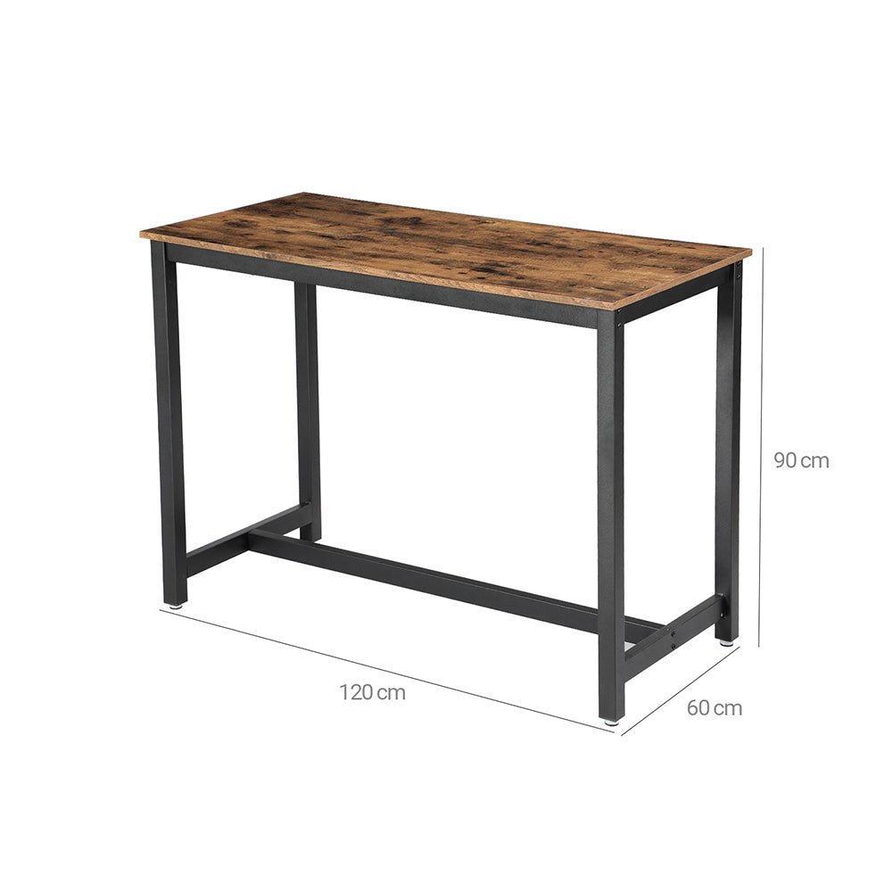 Bartafel – keukentafel – industrieel ontwerp – bruin/zwart
