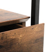 Nachtkastje met lade – Glazen blad – Verstelbare plank – Zwart staal en hout