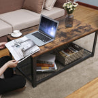 Salontafel – woonkamertafel – bijzettafel – tv-meubel – vintage bruin/zwart