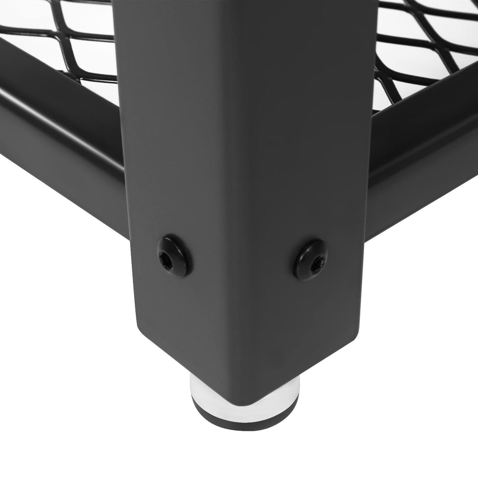 Salontafel vierkant – Met verstelbare plank – Massief stalen frame – Rustiek bruin